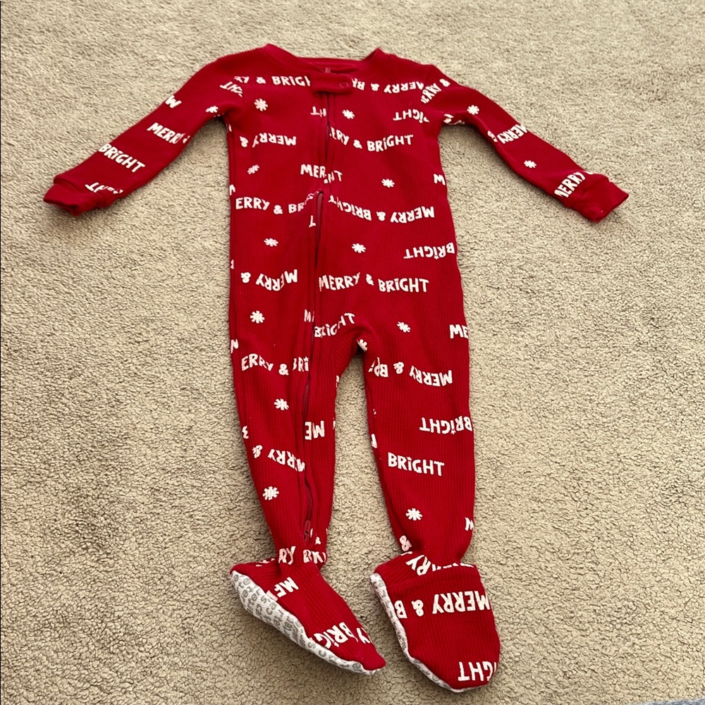 Carter's Red Merry & Bright Footed Pajamas